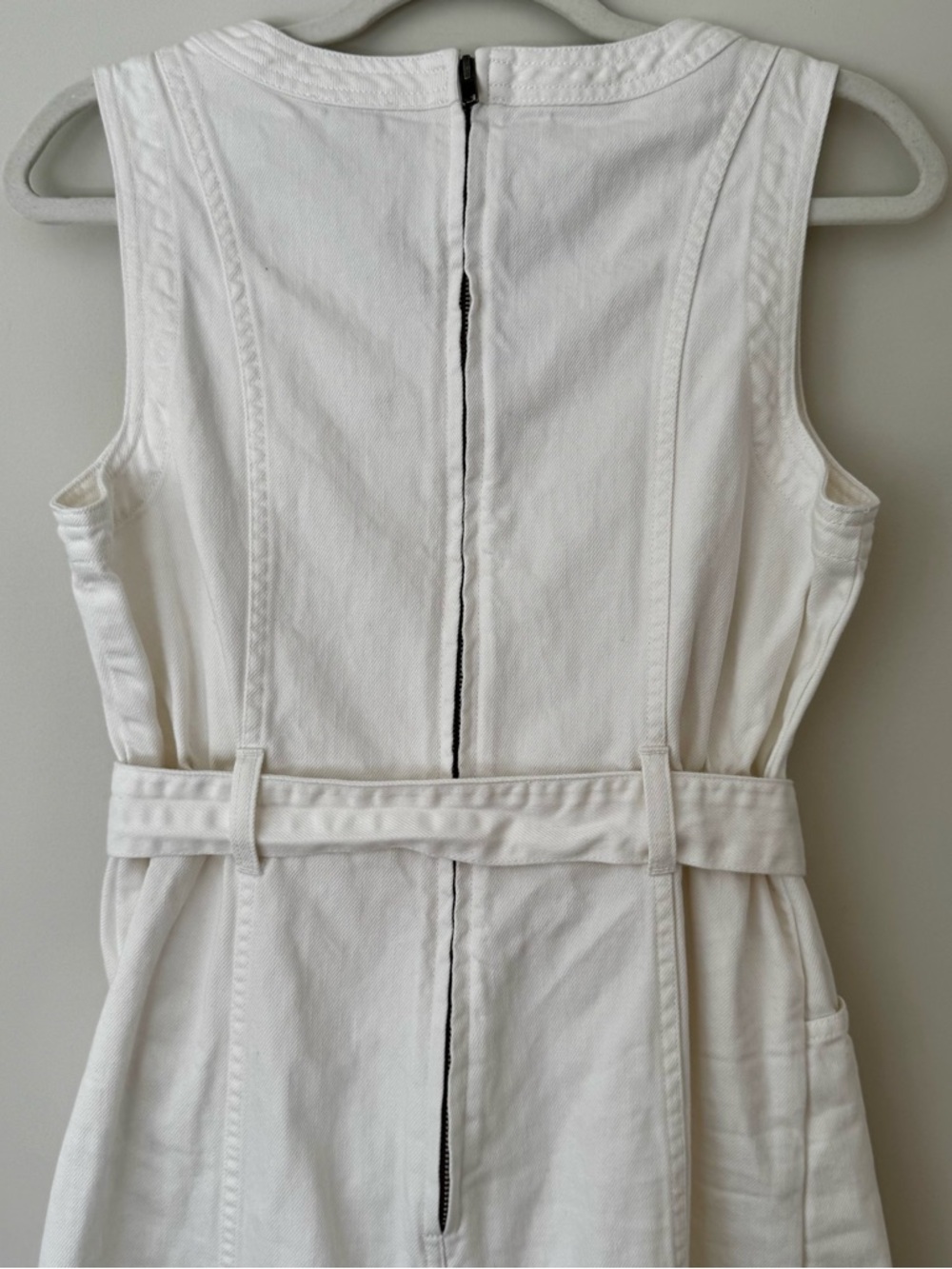 Sundance Poppy Belted Denim Midi Dress, White – Size 8 (Medium) - Picture 6 of 8